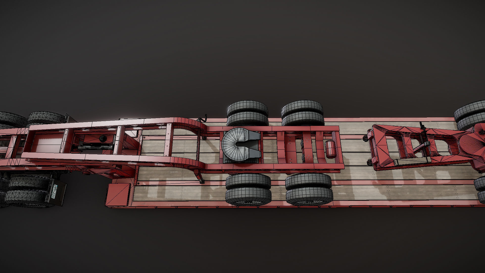 Kenworth W900L lowboy semitruck Low-poly 3D model_34