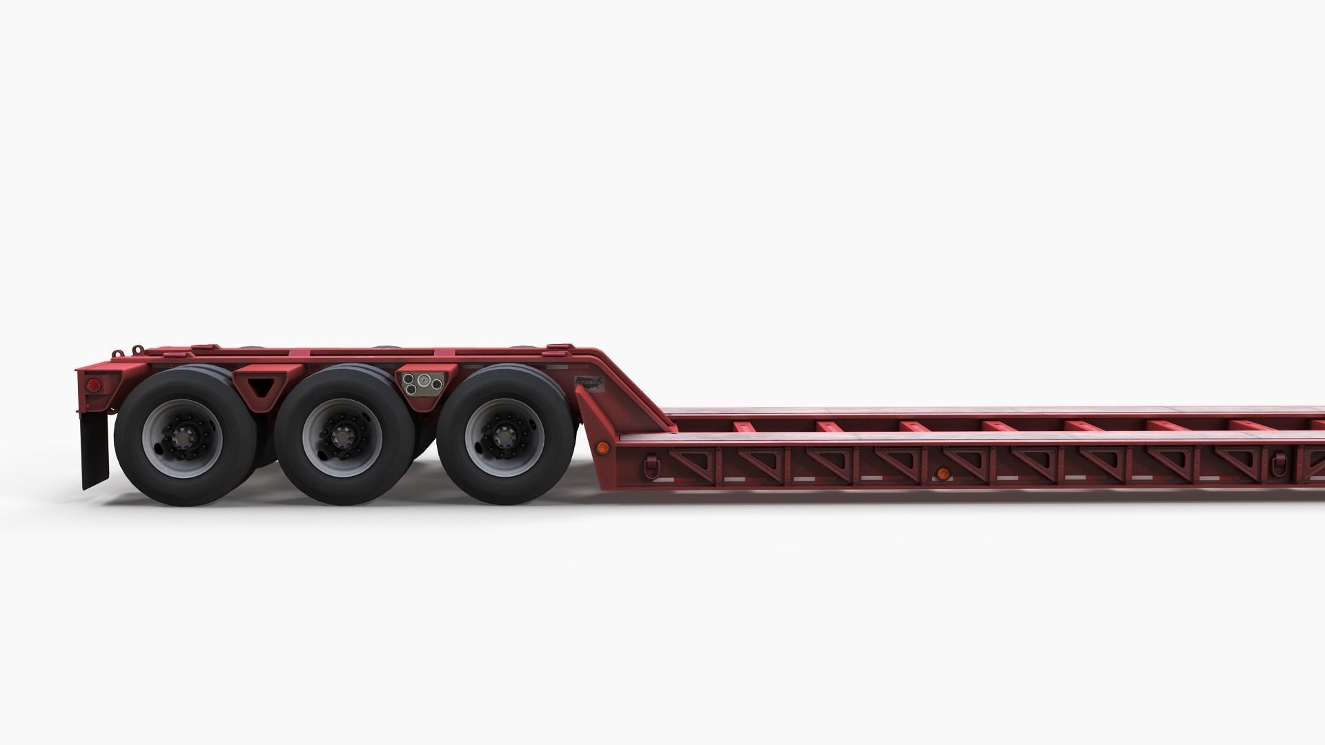 Kenworth W900L lowboy semitruck Low-poly 3D model_12