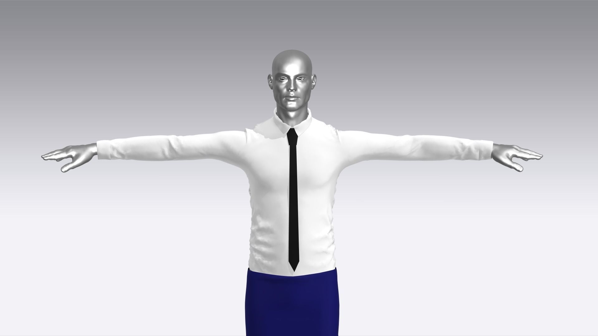 Waiter Clothes Low-poly 3D model_3
