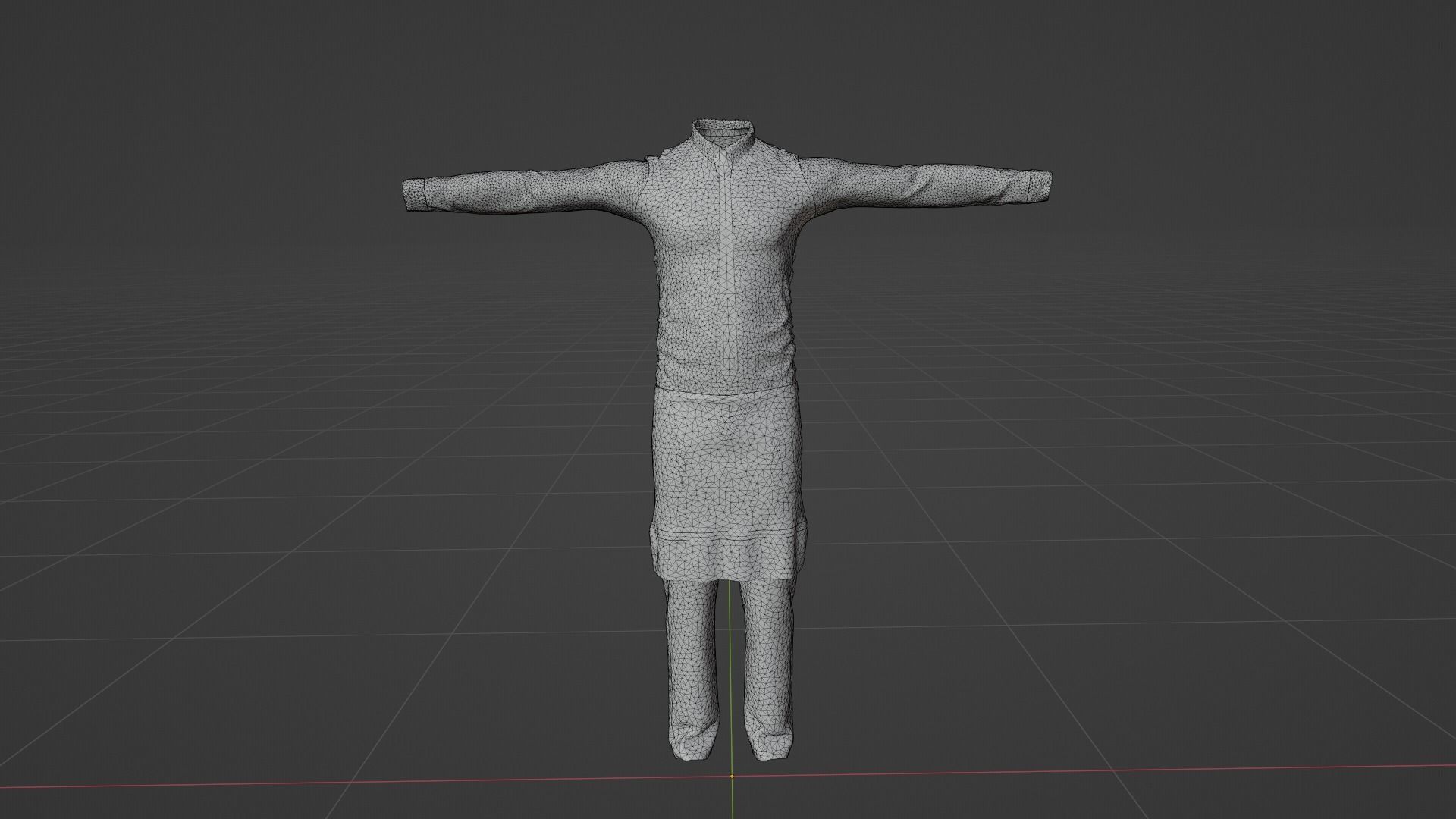 Waiter Clothes Low-poly 3D model_7