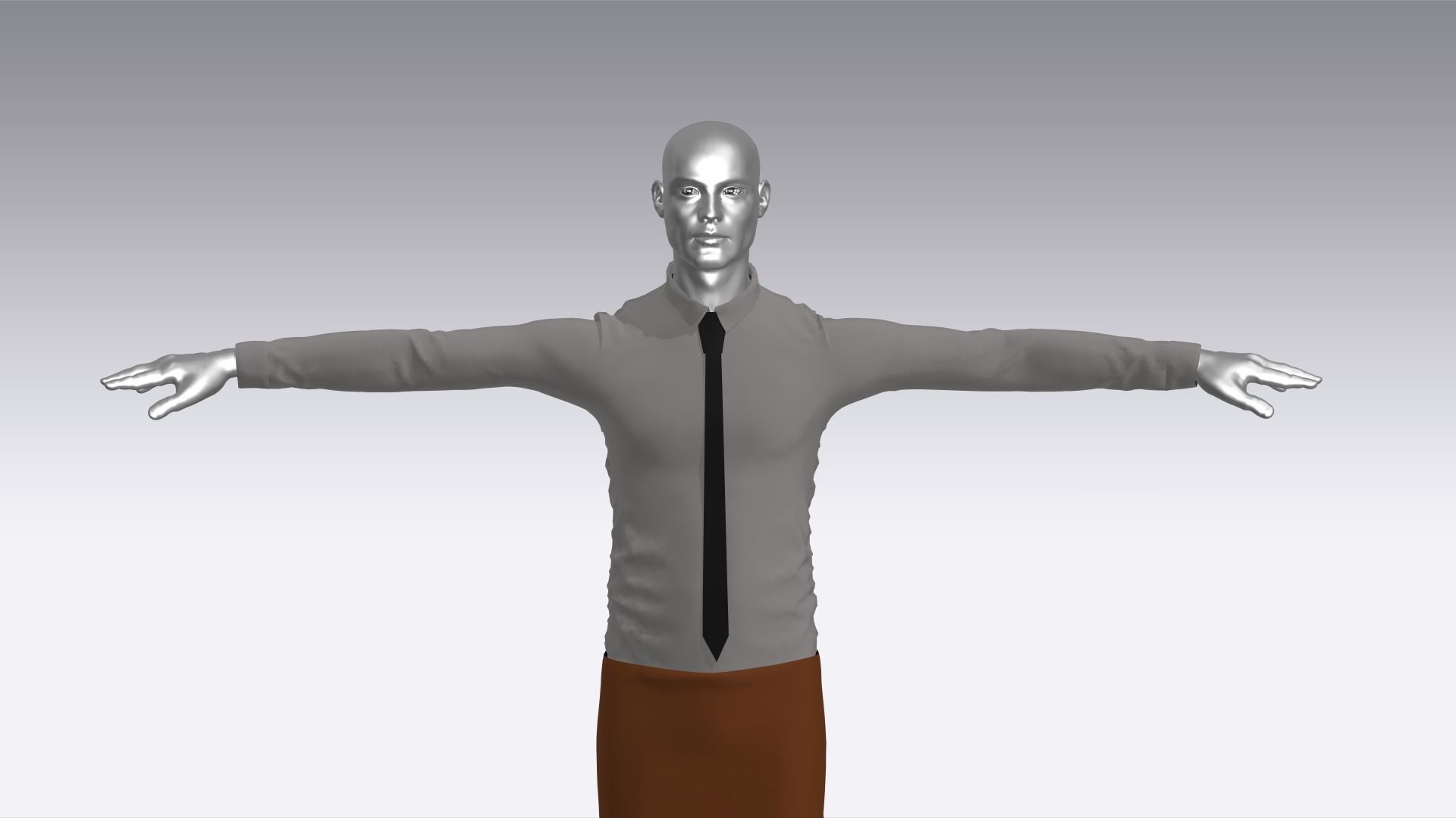 Waiter Clothes Low-poly 3D model_3