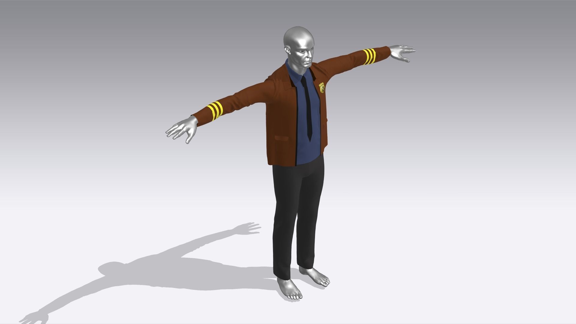 Guard Uniform Low-poly 3D model_5