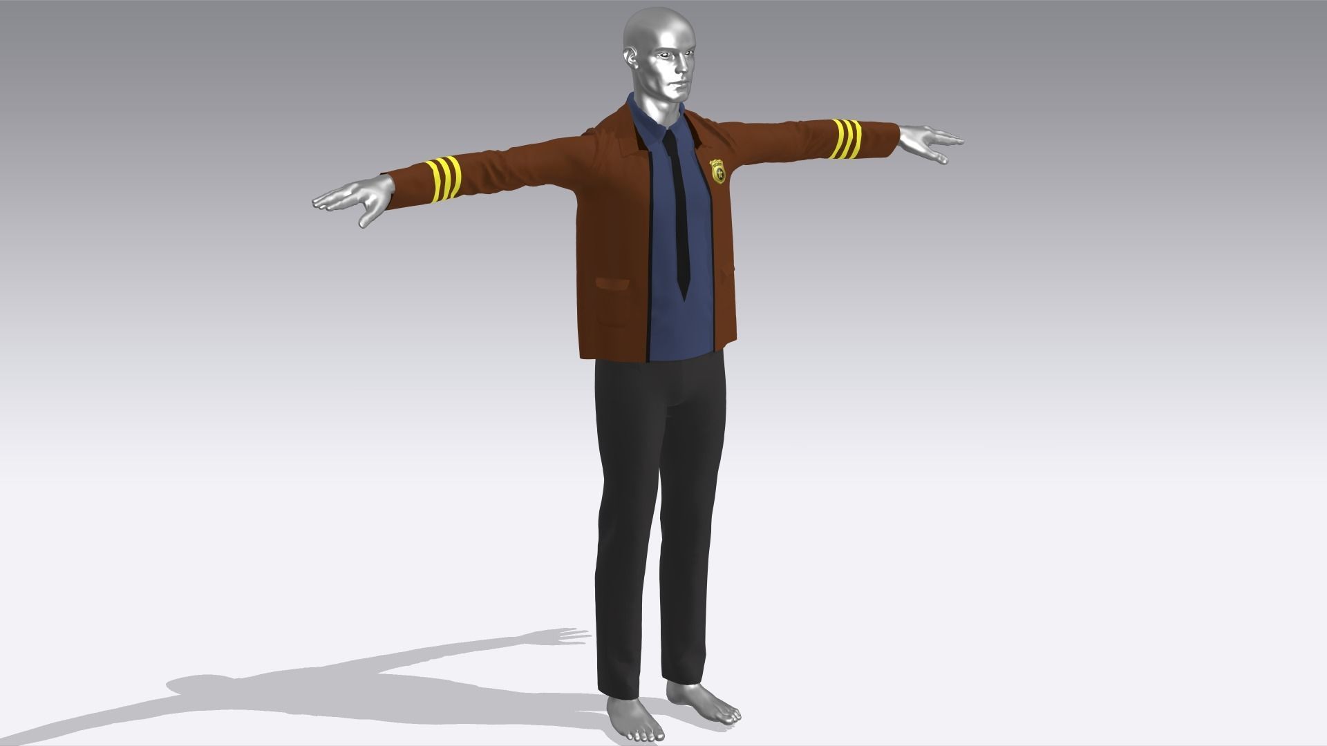 Guard Uniform Low-poly 3D model_2