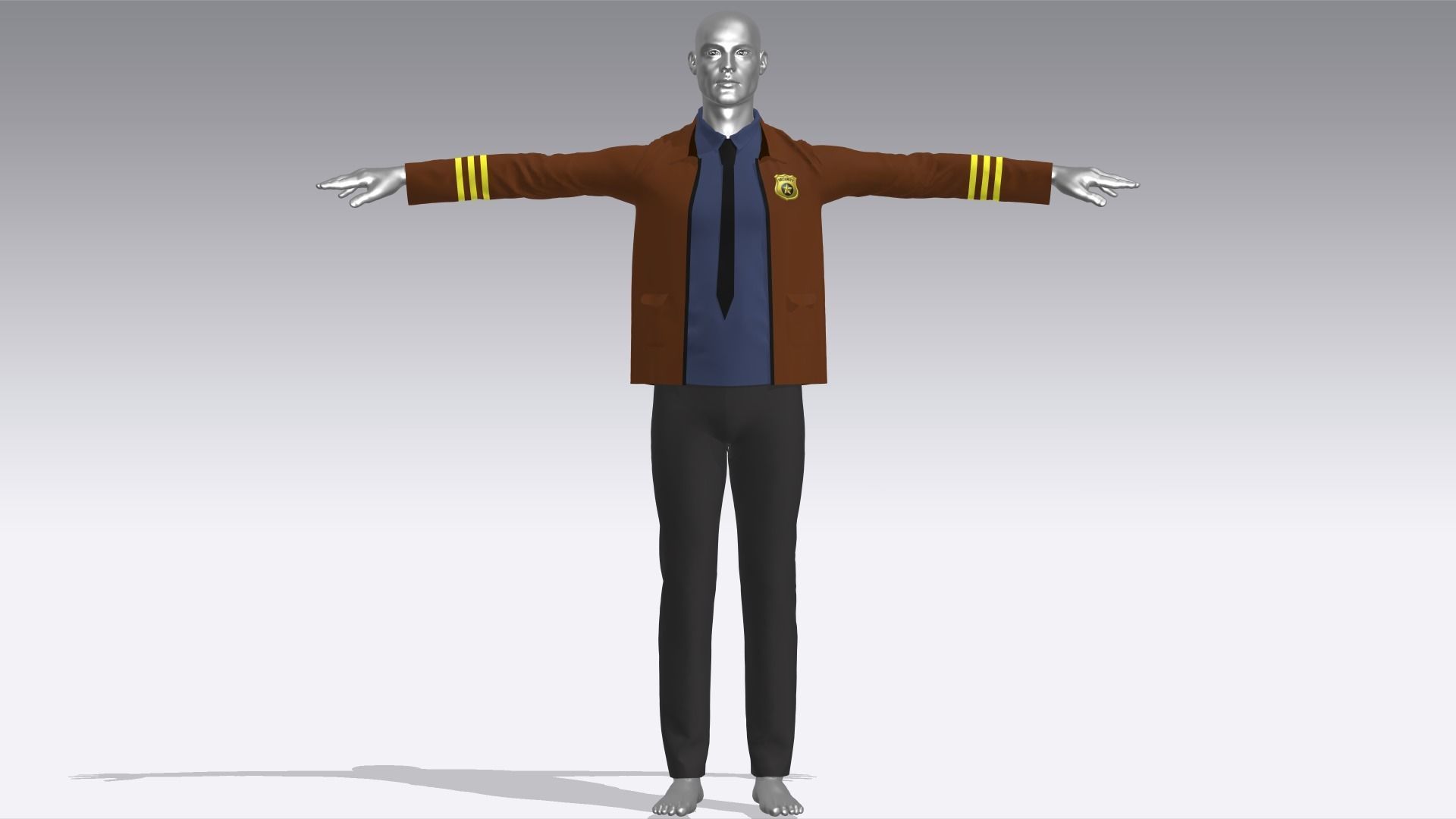 Guard Uniform Low-poly 3D model_1