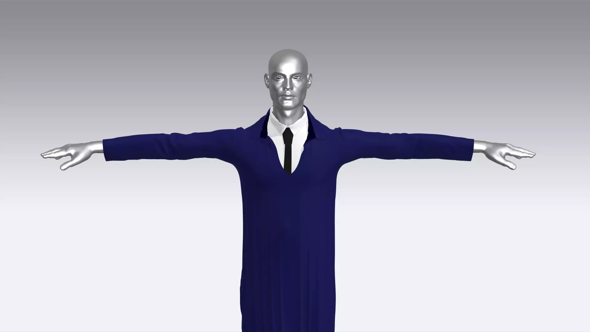 Judge Costume Low-poly 3D model_0