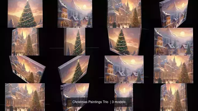 Christmas Paintings Trio 