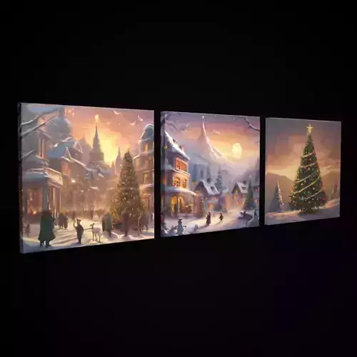 Christmas Paintings Trio 