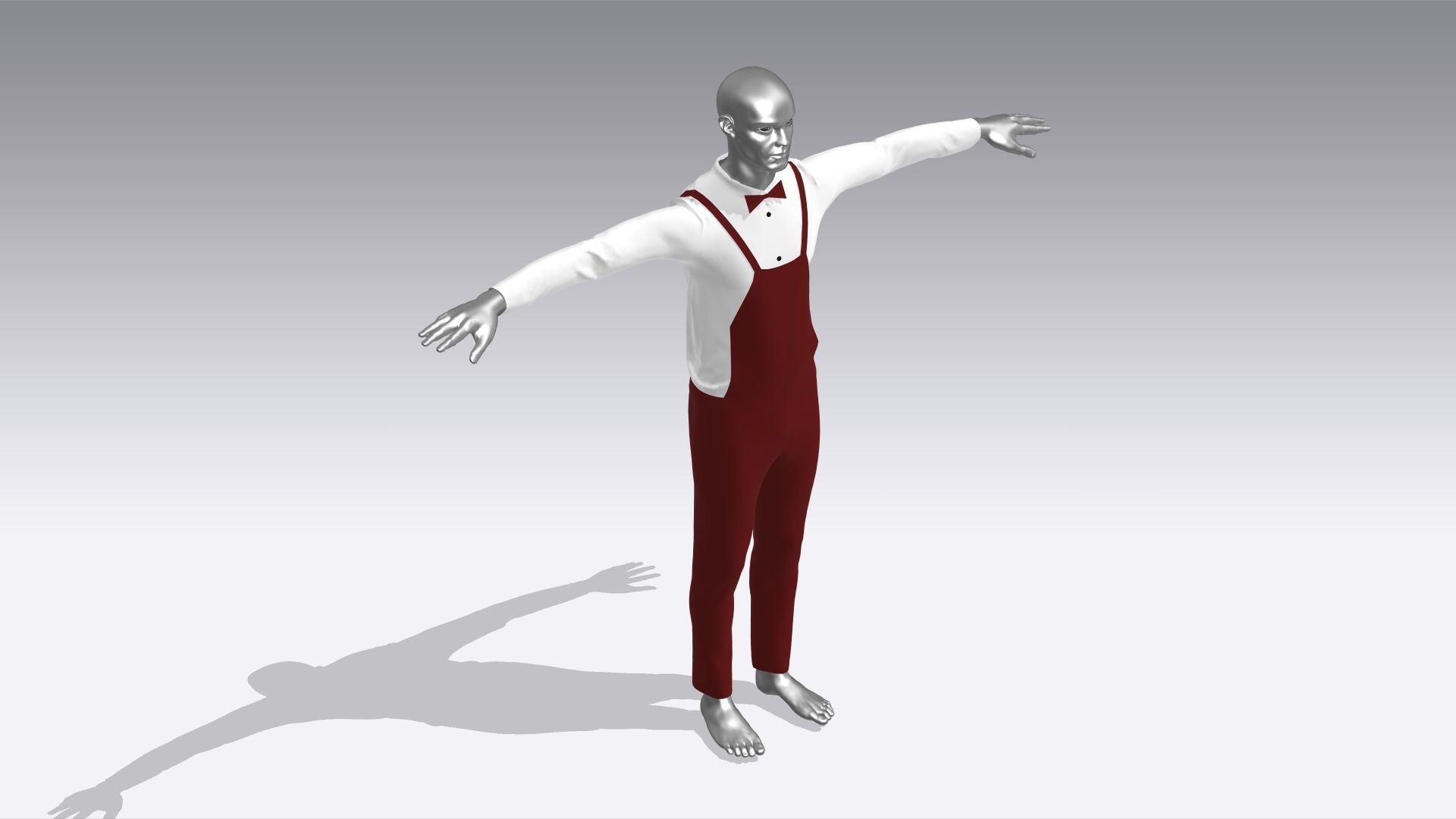 Servant Suit Low-poly 3D model_4