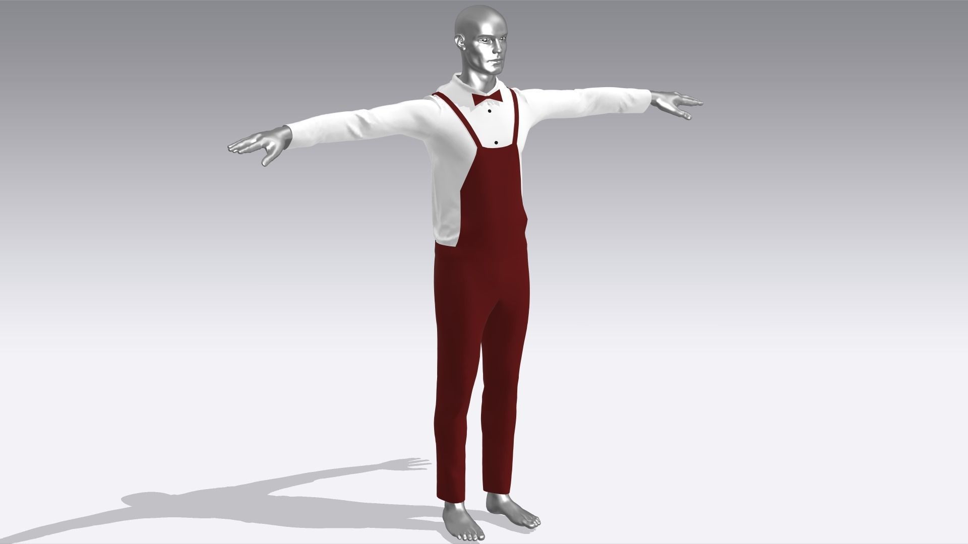 Servant Suit Low-poly 3D model_2
