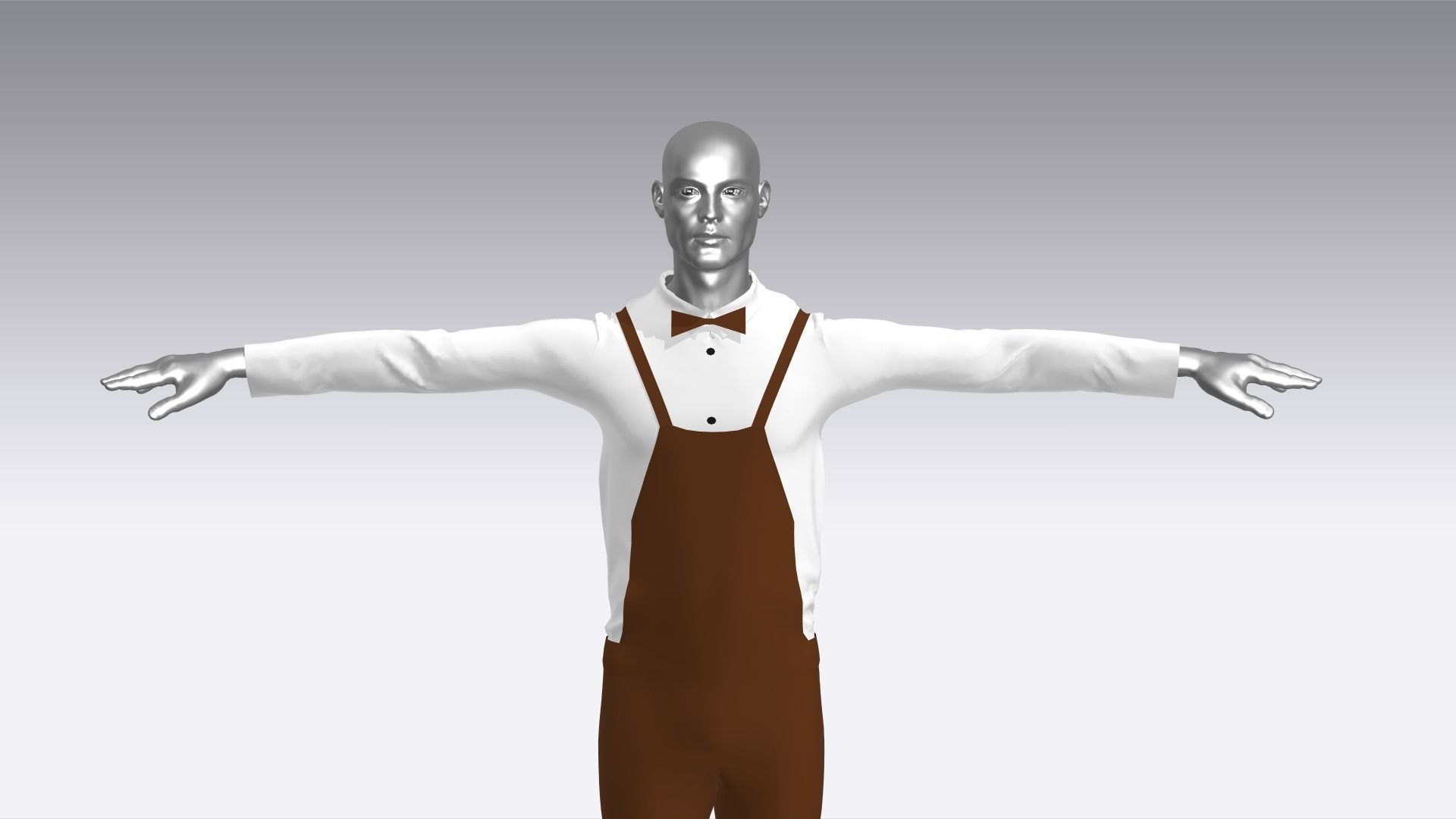 Servant Suit Low-poly 3D model_3
