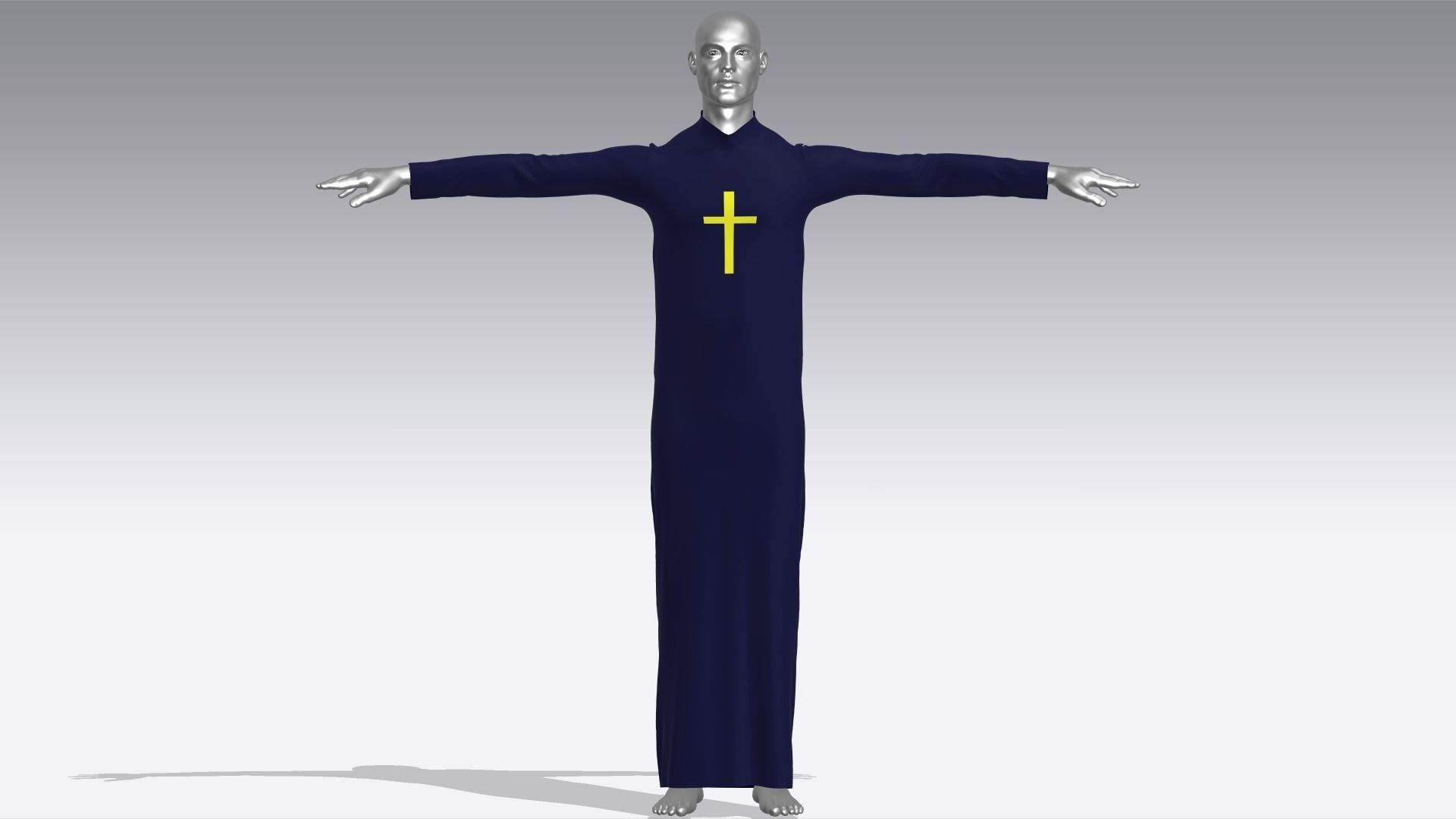 Priest Clerical Clothing Low-poly 3D model_1