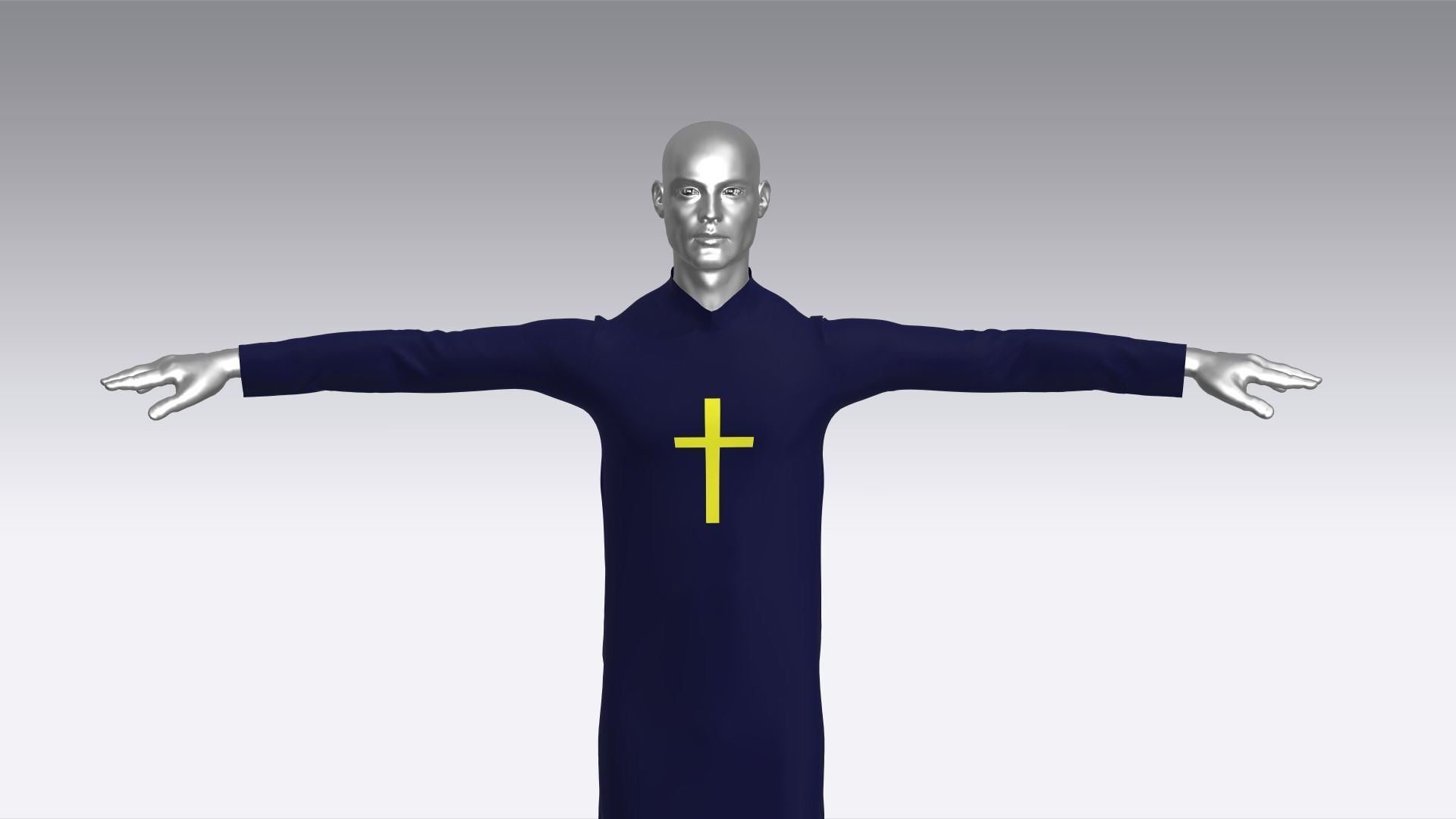 Priest Clerical Clothing Low-poly 3D model_3