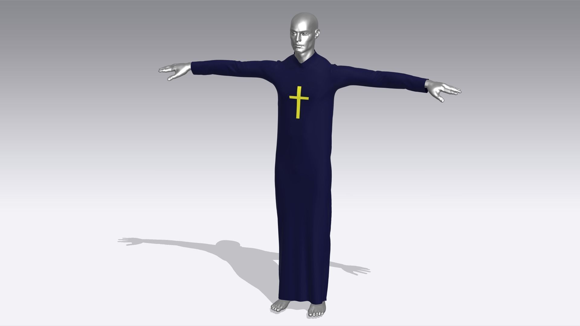 Priest Clerical Clothing Low-poly 3D model_6