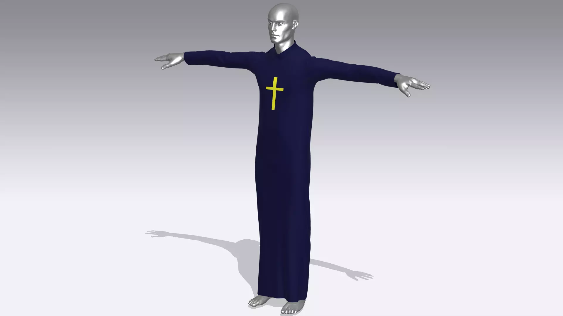 Priest Clerical Clothing Low-poly 3D model_0
