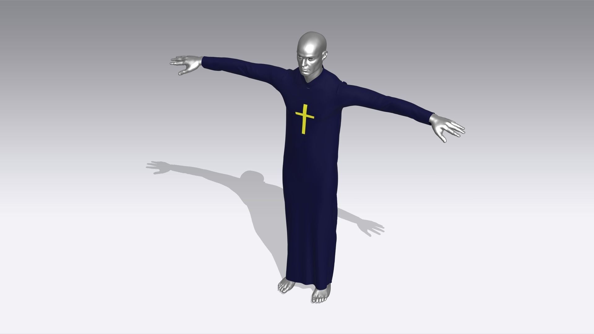 Priest Clerical Clothing Low-poly 3D model_5