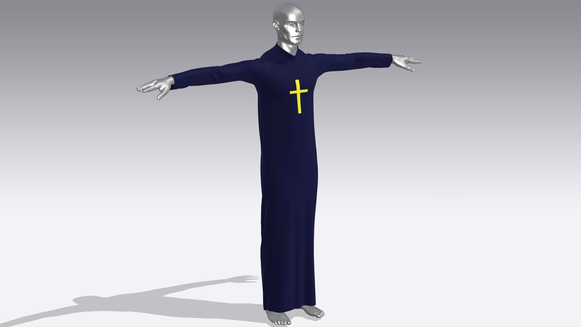 Priest Clerical Clothing Low-poly 3D model_2