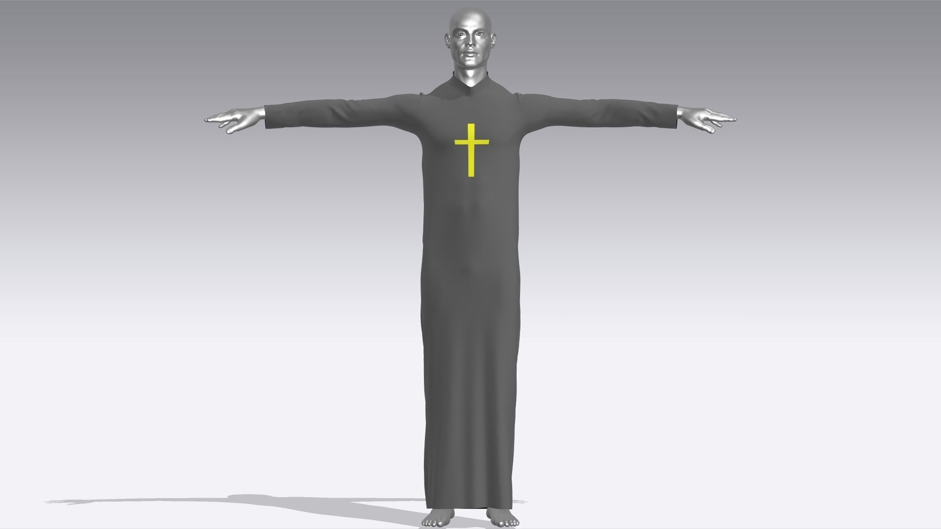 Priest Clerical Clothing Low-poly 3D model_1