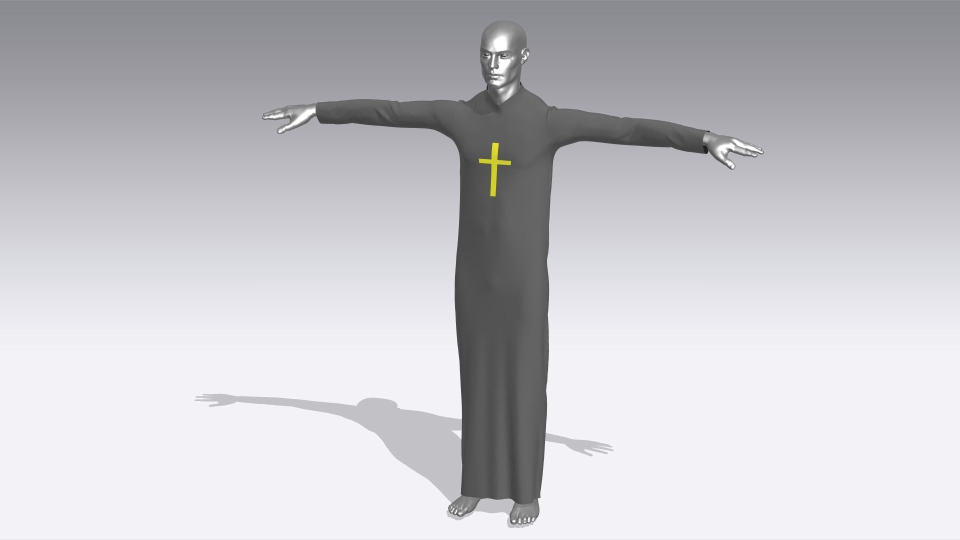 Priest Clerical Clothing Low-poly 3D model_6