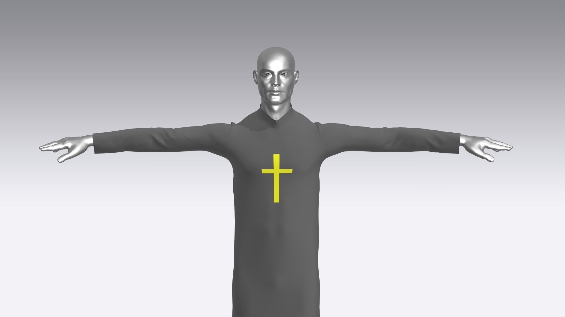 Priest Clerical Clothing Low-poly 3D model_4