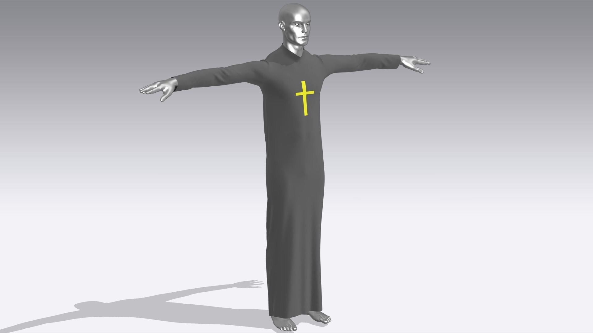 Priest Clerical Clothing Low-poly 3D model_2