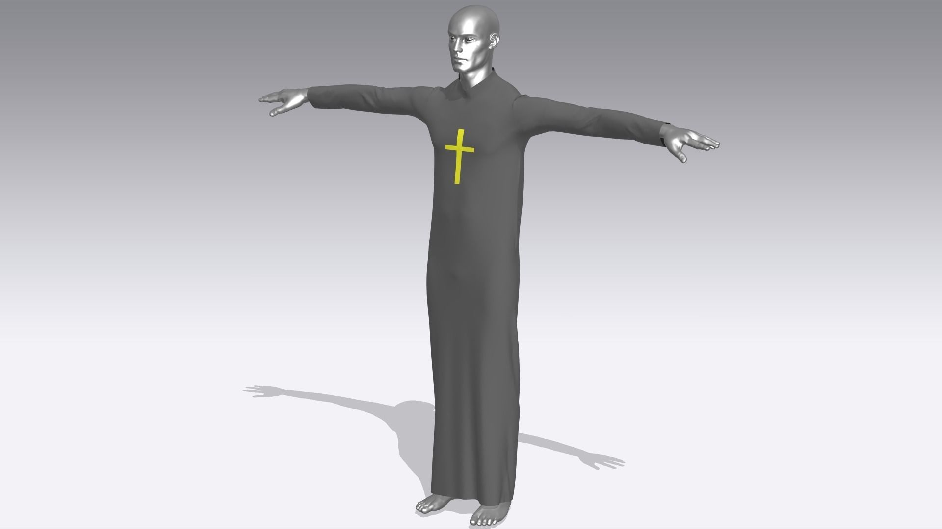 Priest Clerical Clothing Low-poly 3D model_3