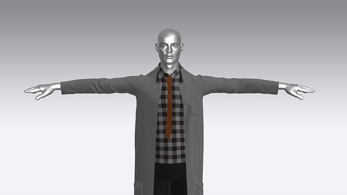 Scientist Cloth Low-poly 3D model