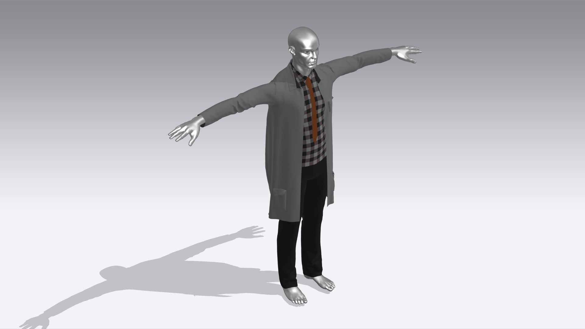 Scientist Cloth Low-poly 3D model_4