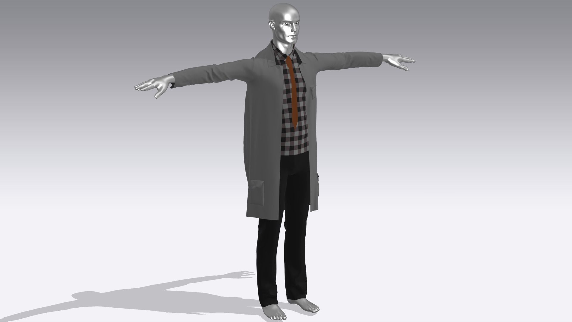 Scientist Cloth Low-poly 3D model_2