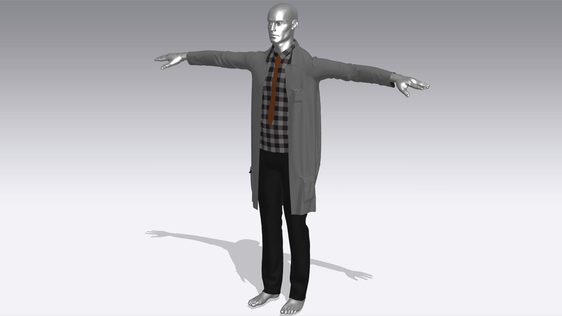 Scientist Cloth Low-poly 3D model_3