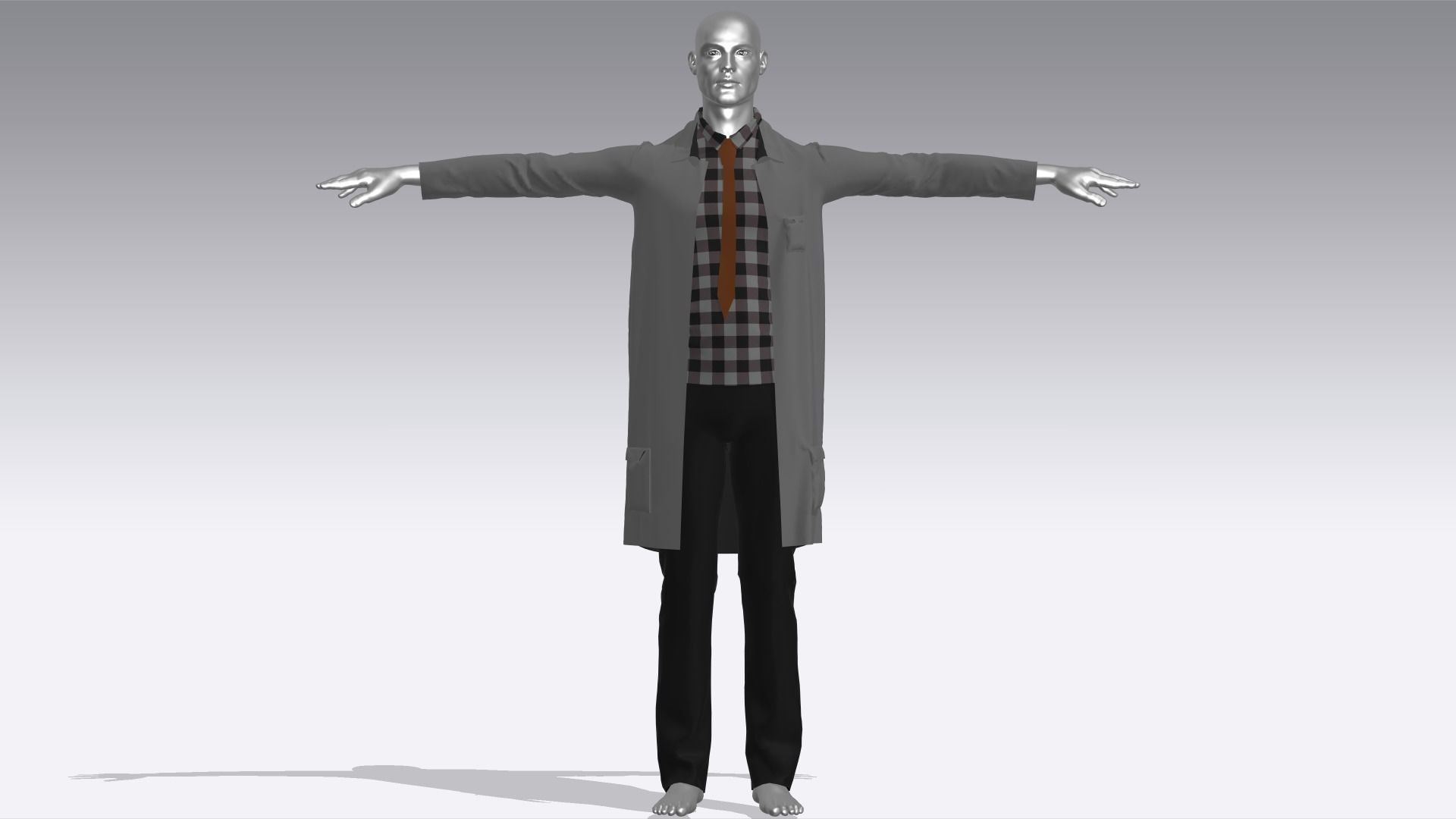 Scientist Cloth Low-poly 3D model_1