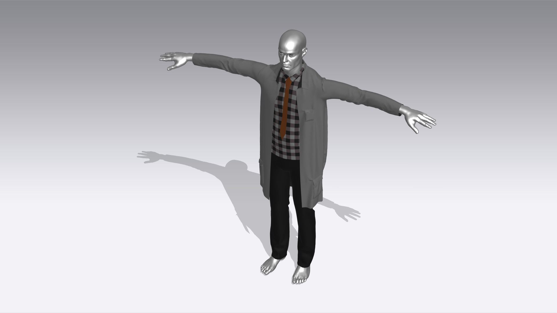 Scientist Cloth Low-poly 3D model_5