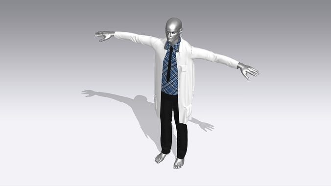 Scientist Cloth Low-poly 3D model