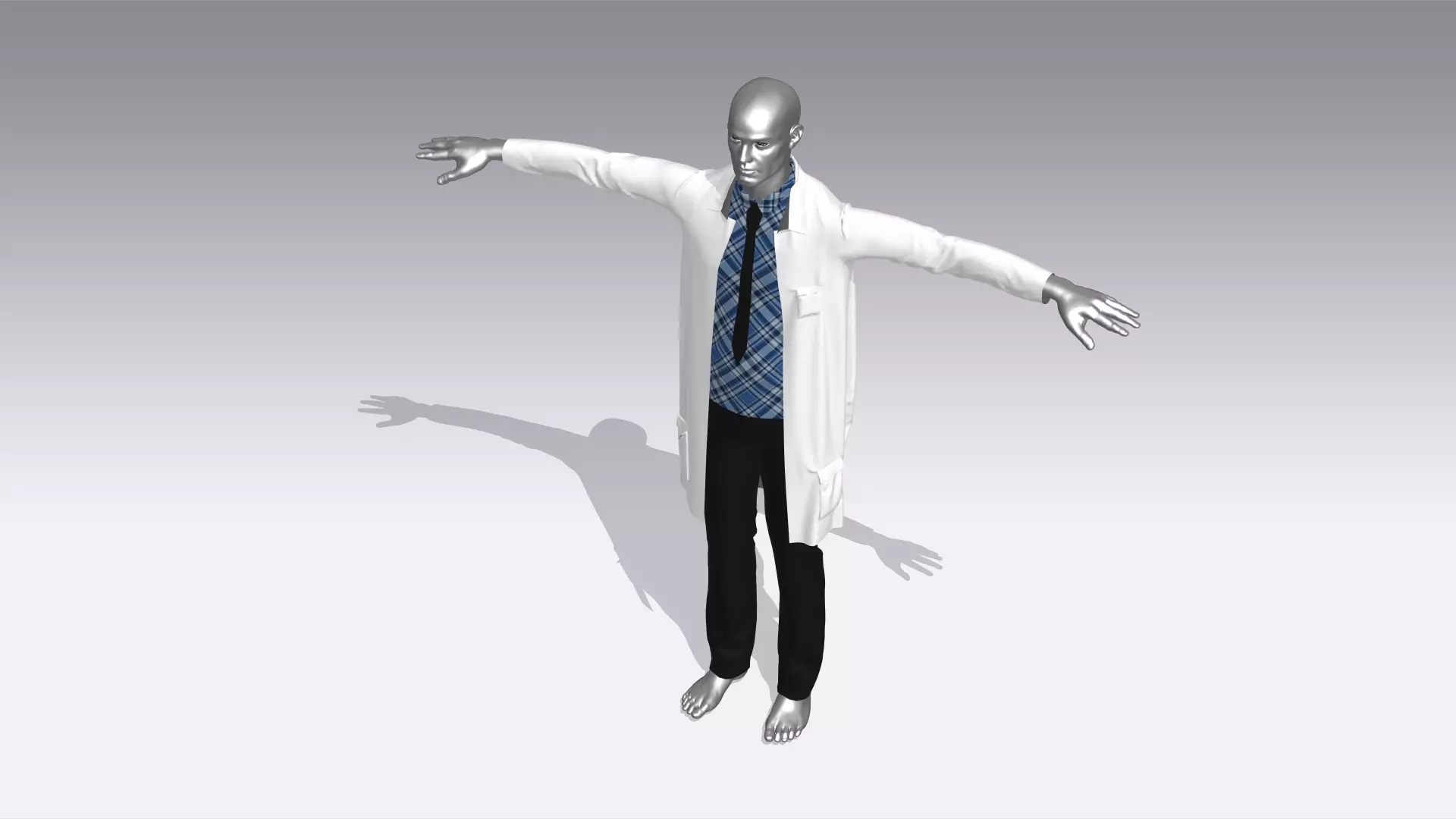 Scientist Cloth Low-poly 3D model_0