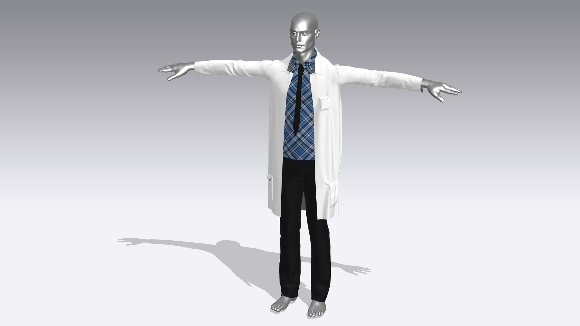 Scientist Cloth Low-poly 3D model_6