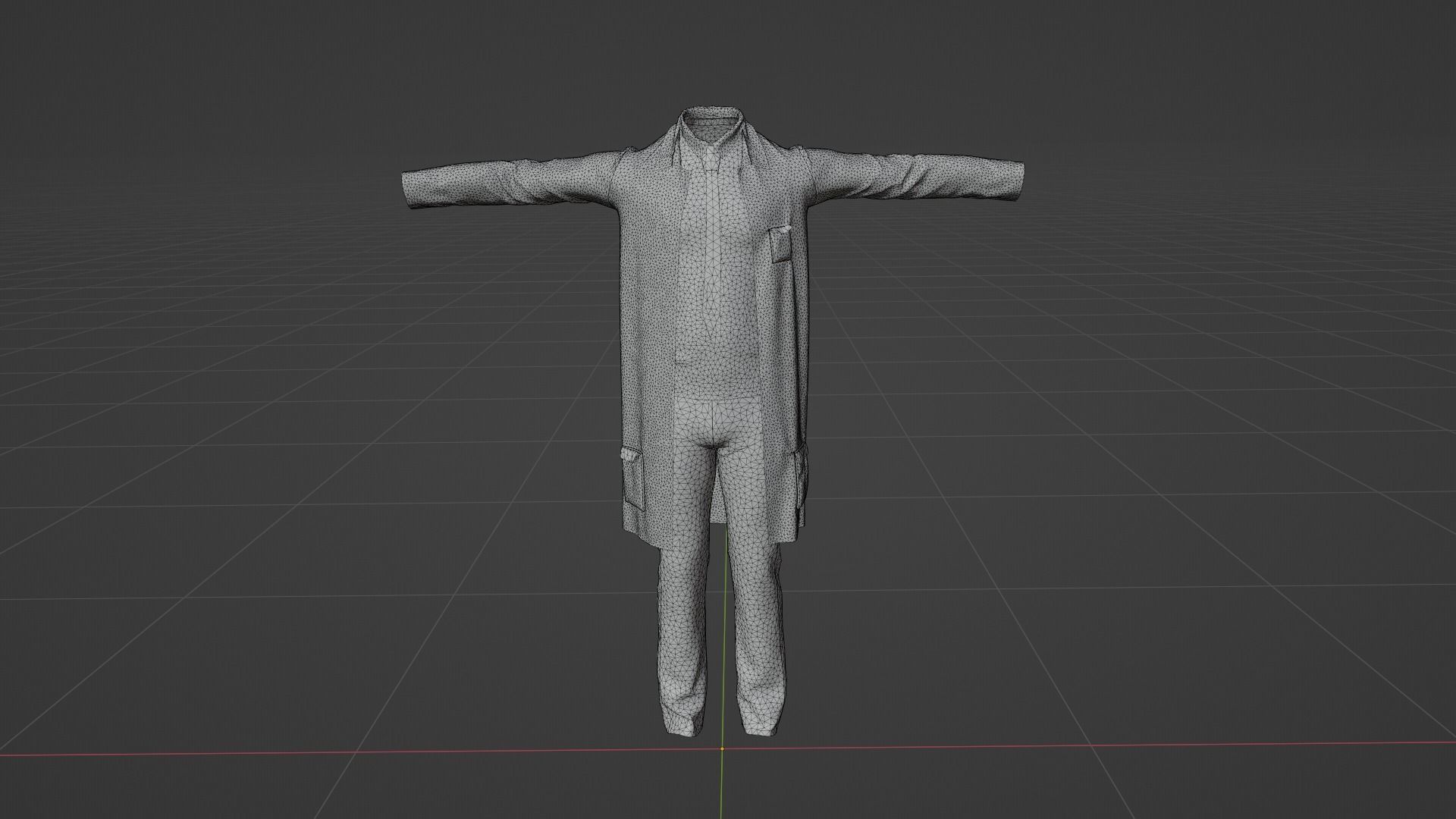 Scientist Cloth Low-poly 3D model_7