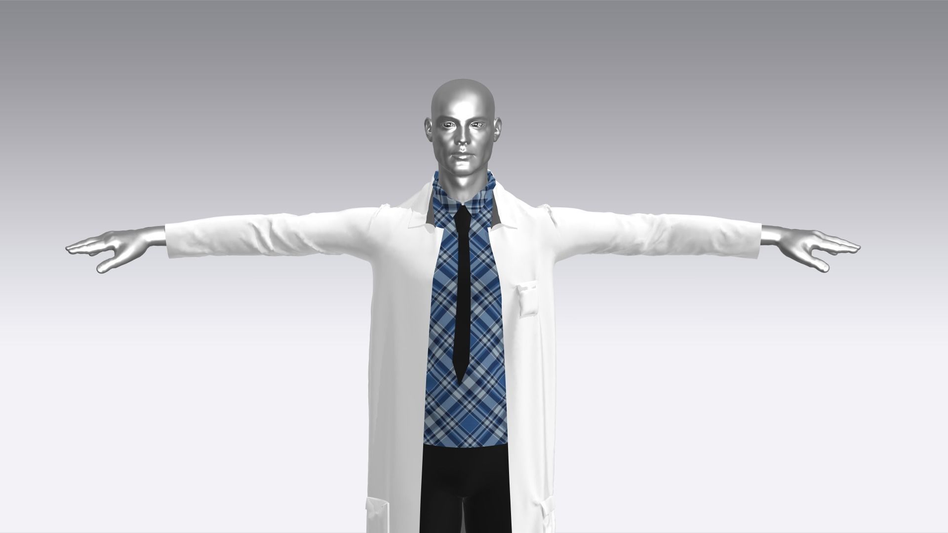 Scientist Cloth Low-poly 3D model_4