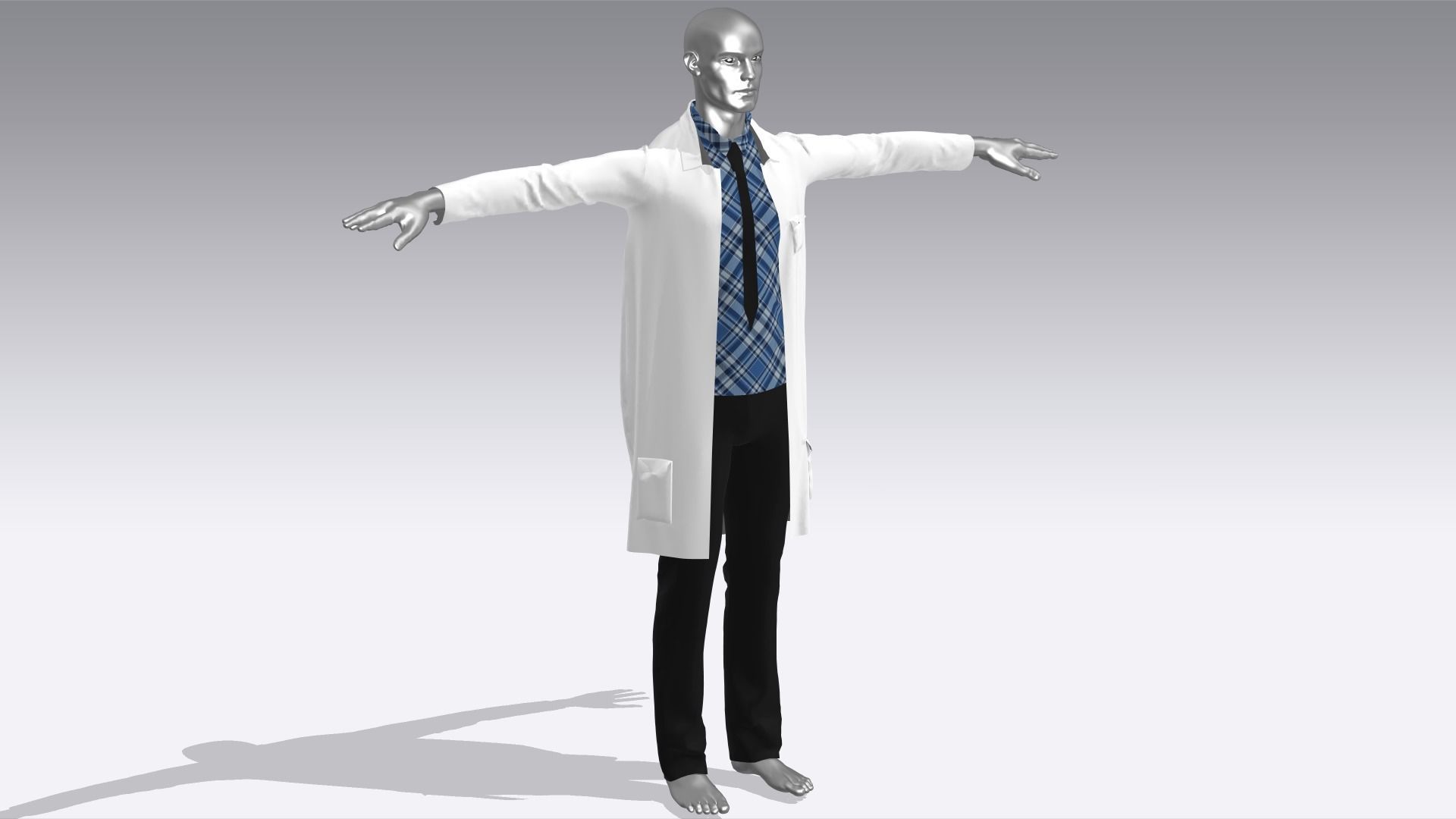 Scientist Cloth Low-poly 3D model_2