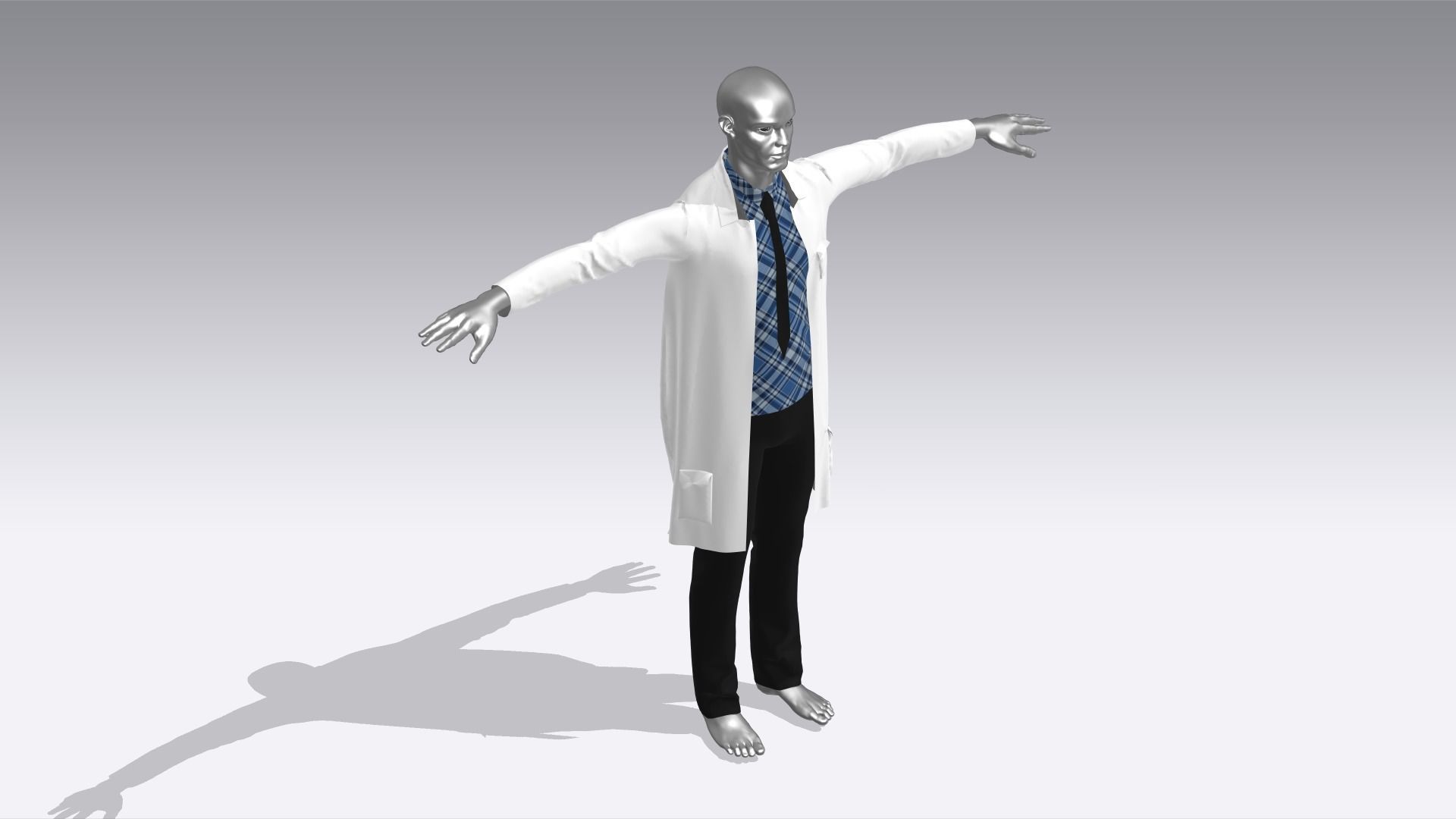 Scientist Cloth Low-poly 3D model_5