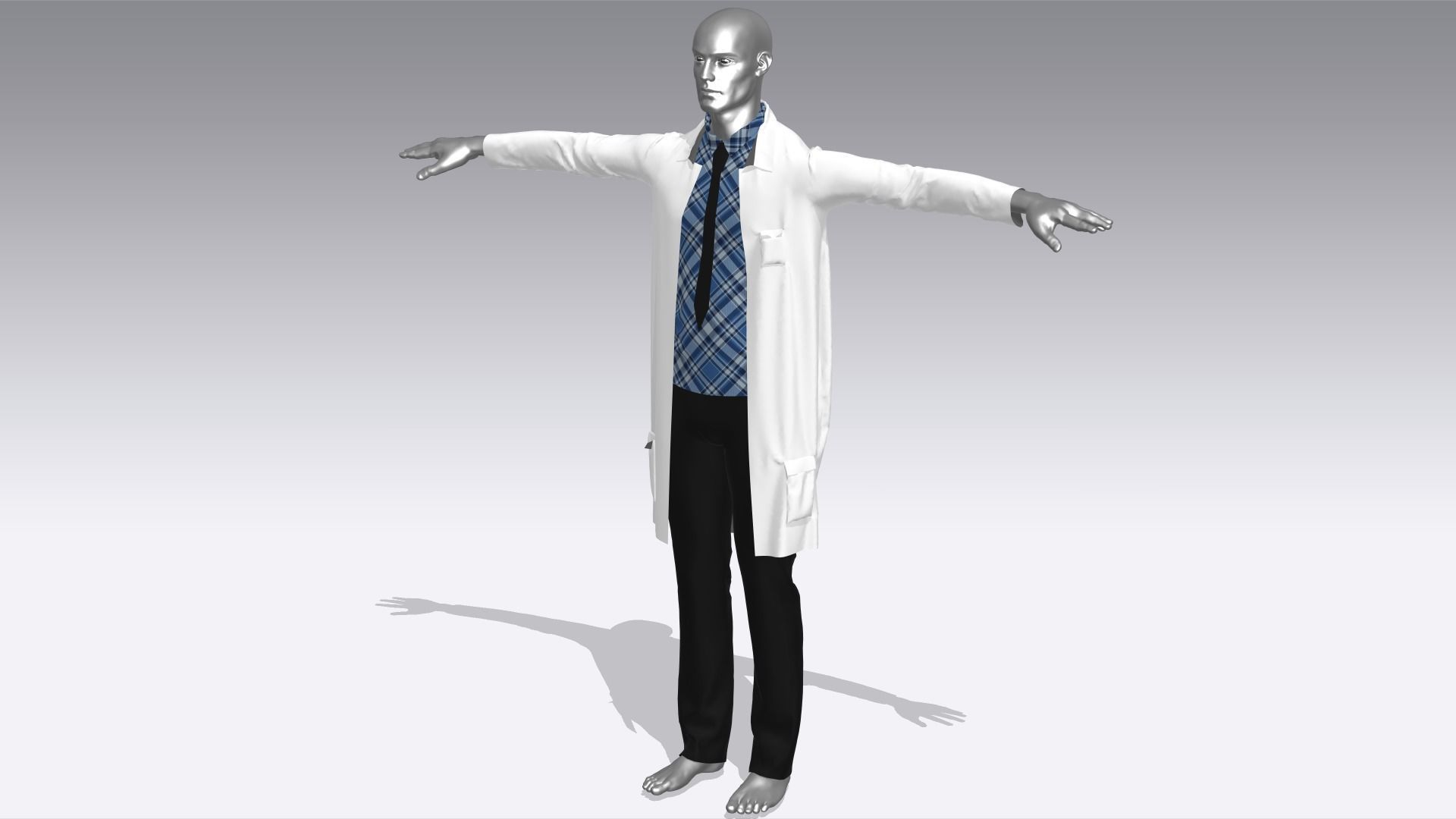 Scientist Cloth Low-poly 3D model_3