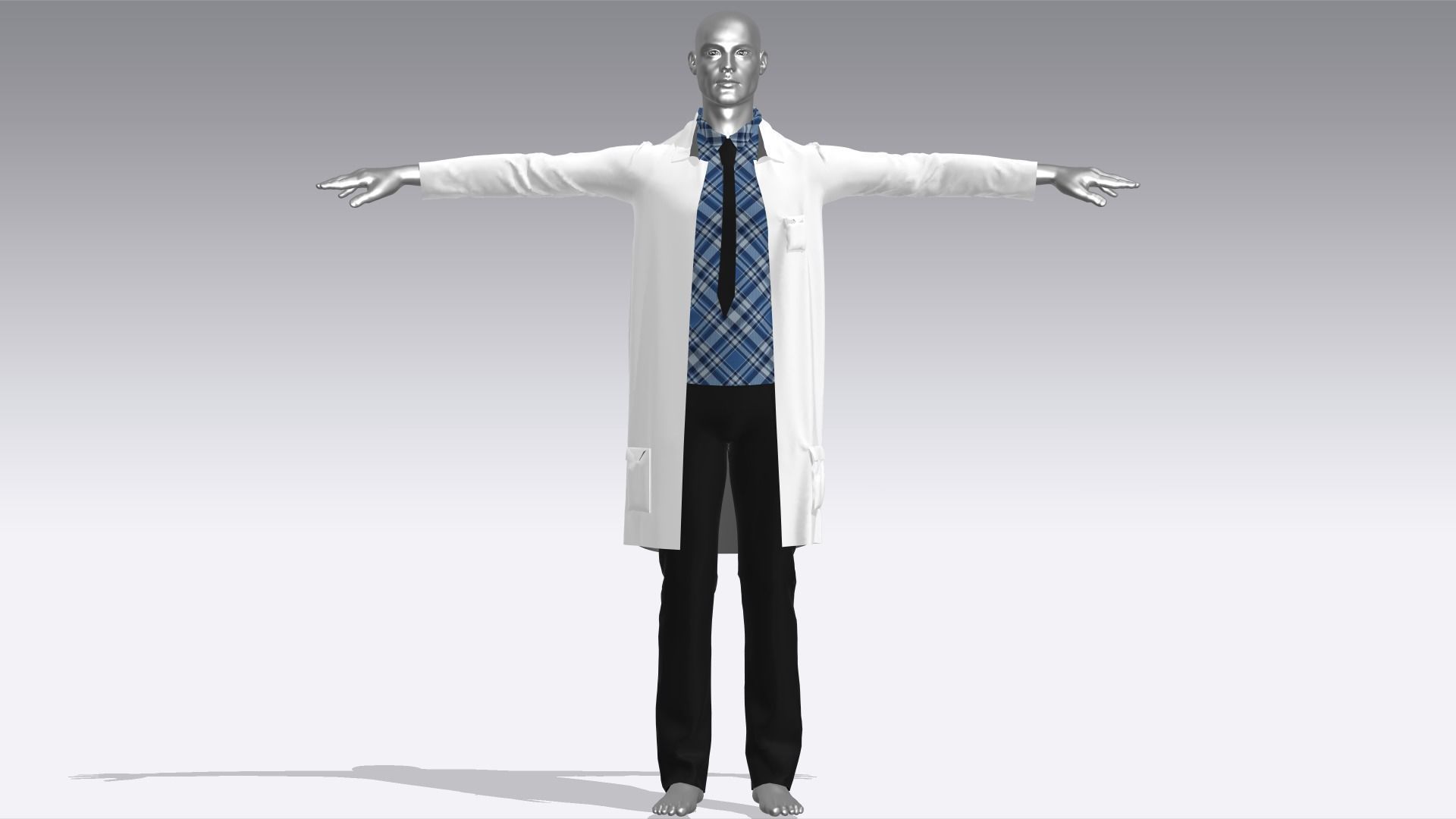 Scientist Cloth Low-poly 3D model_1