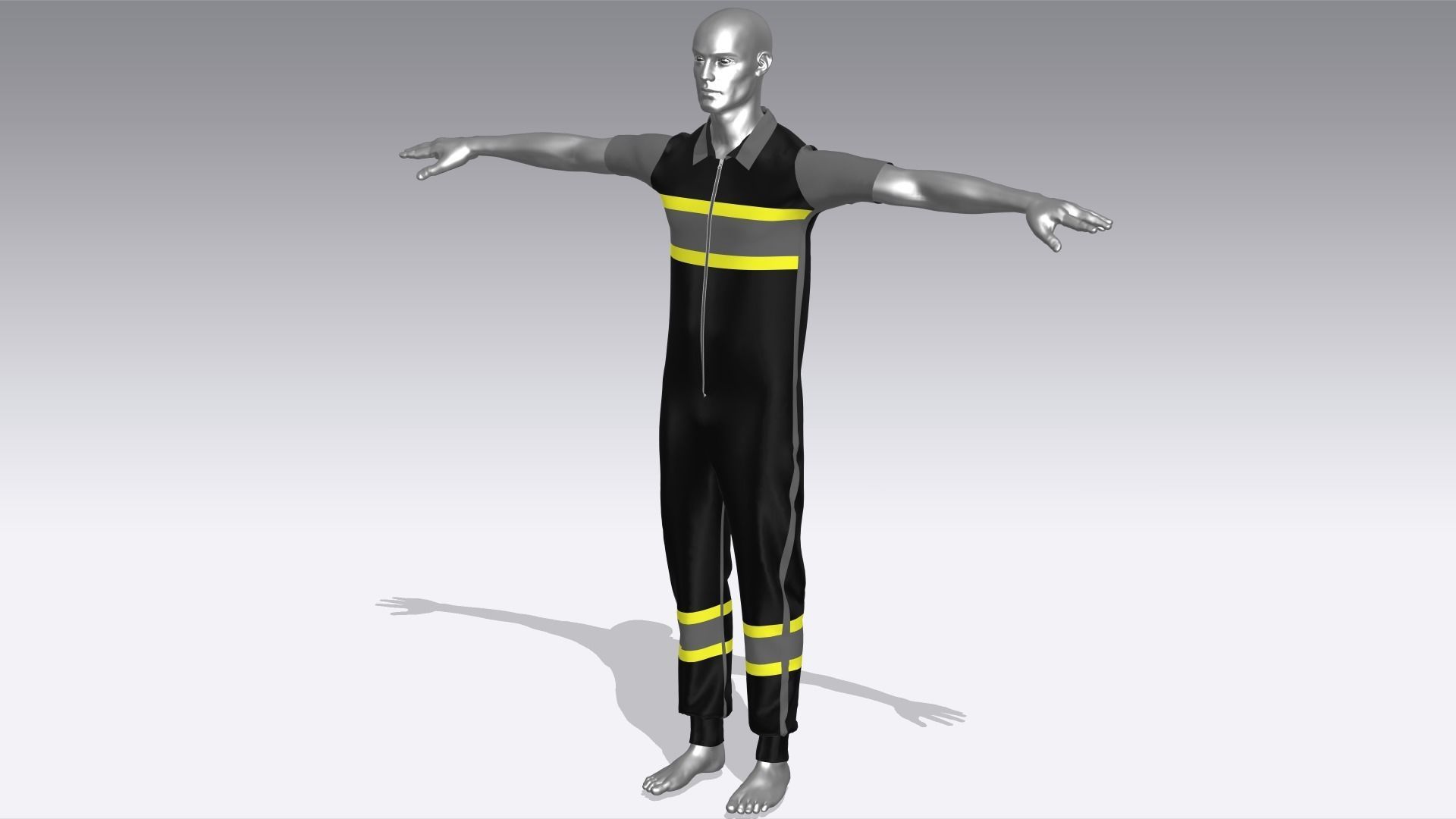Workman Cloth Low-poly 3D model_3