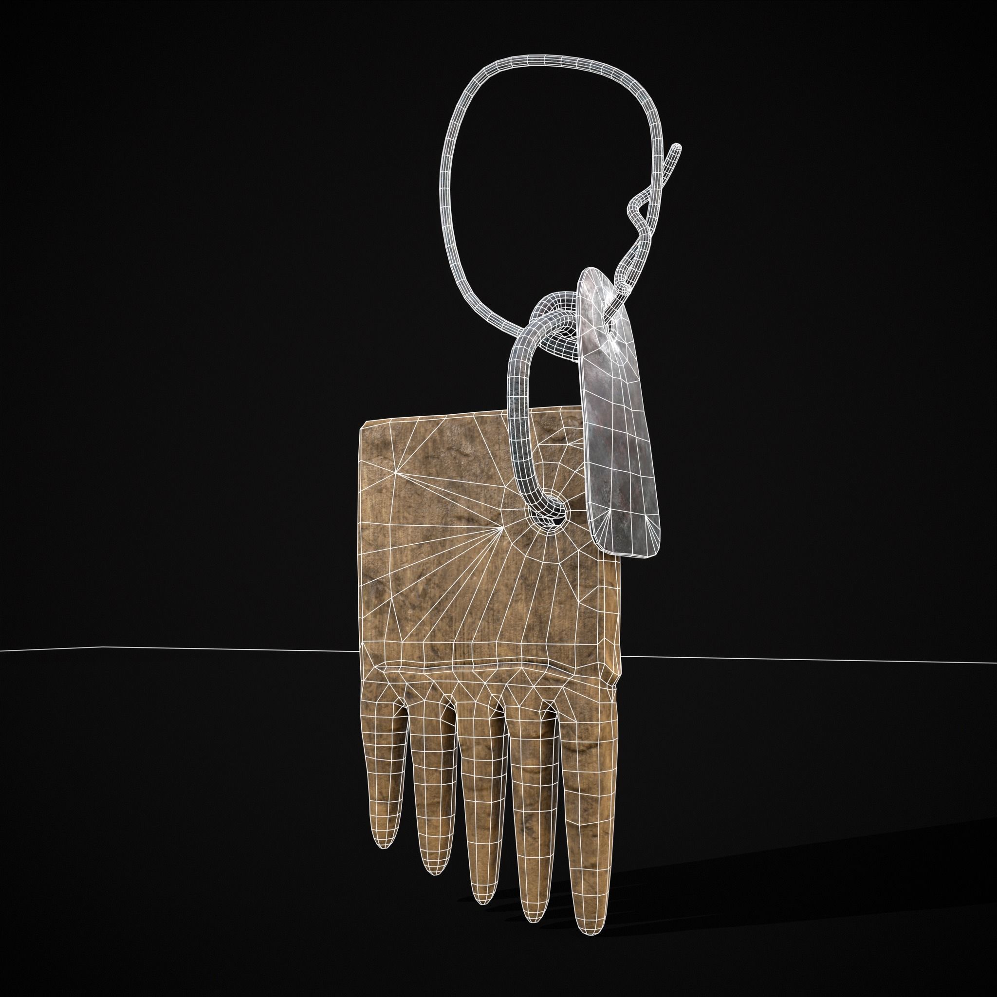 Rare Viking Beard Comb Low-poly 3D model_2