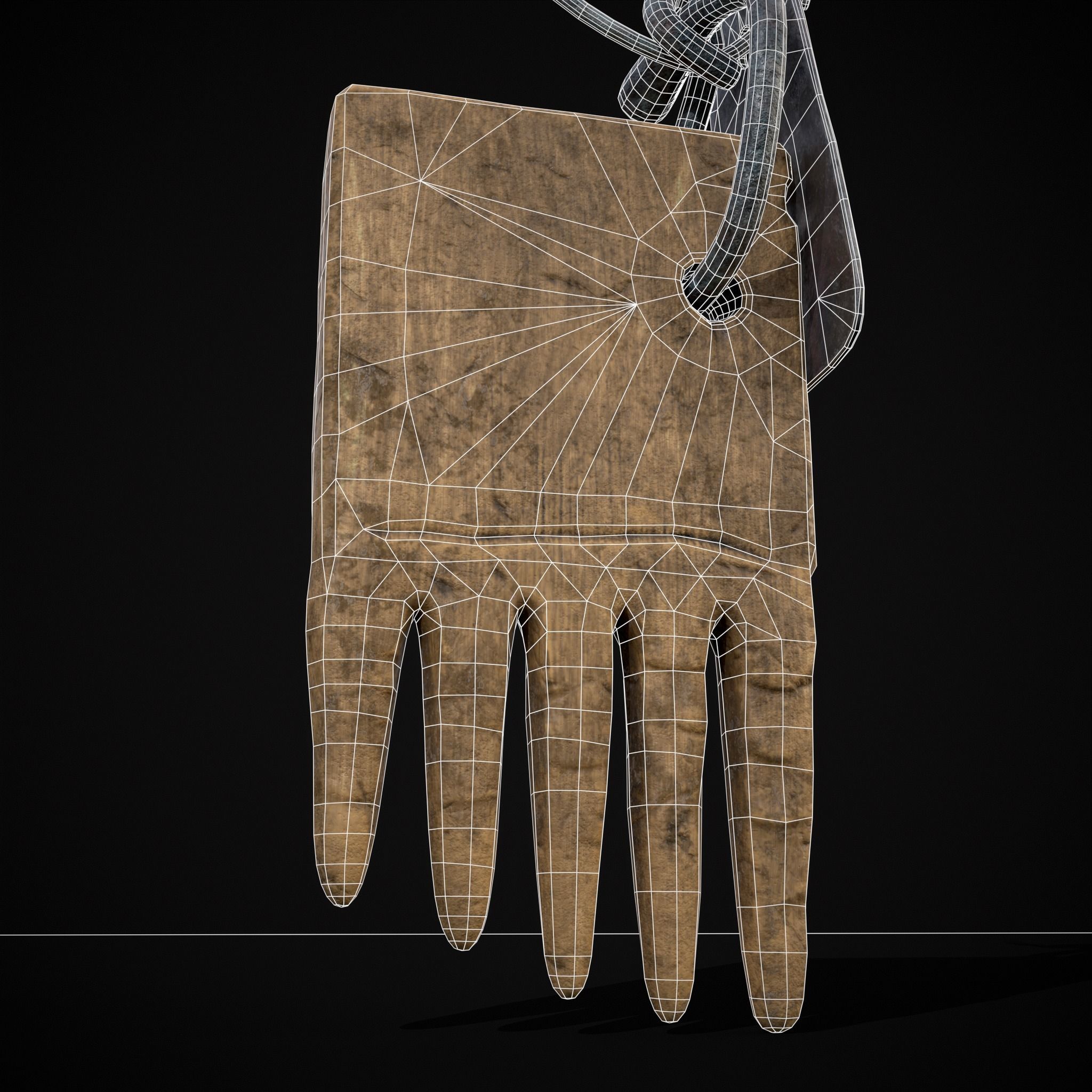 Rare Viking Beard Comb Low-poly 3D model_14