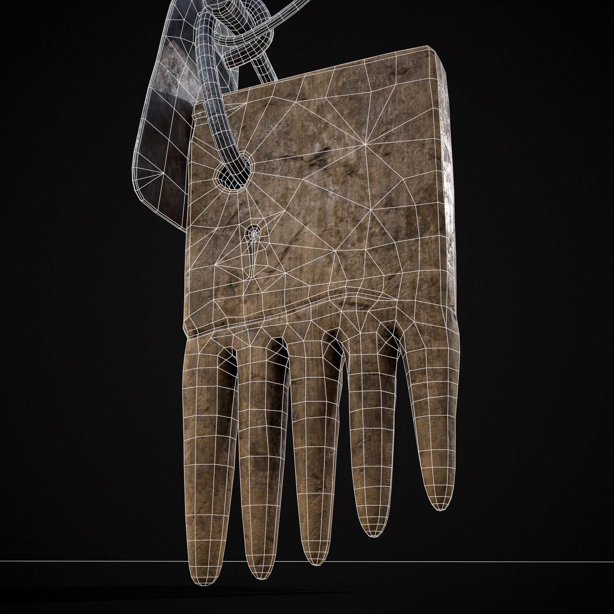 Rare Viking Beard Comb Low-poly 3D model_16