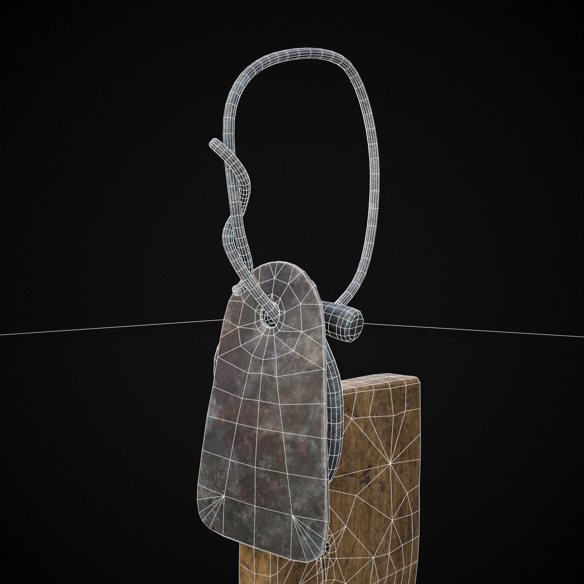 Rare Viking Beard Comb Low-poly 3D model_8