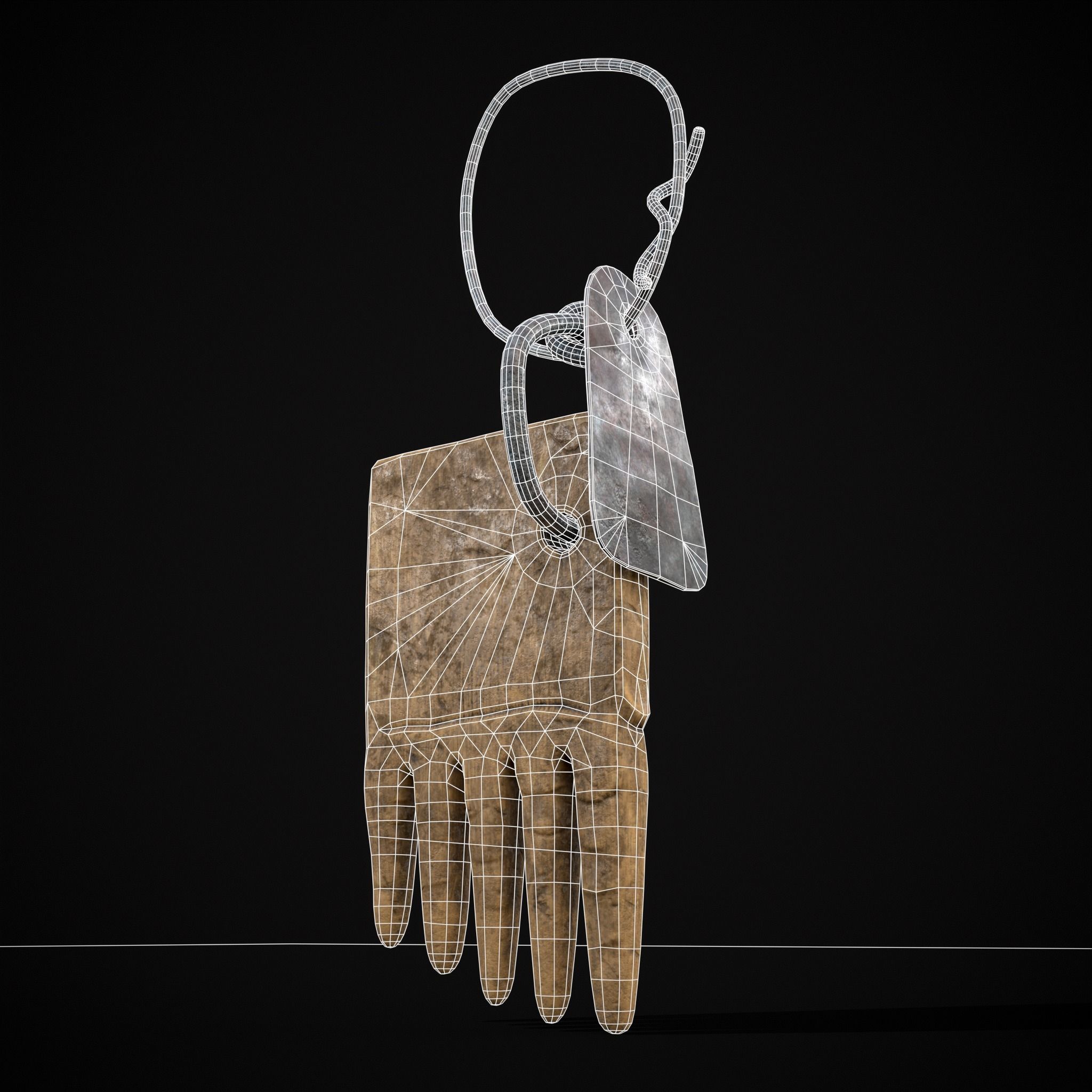 Rare Viking Beard Comb Low-poly 3D model_20