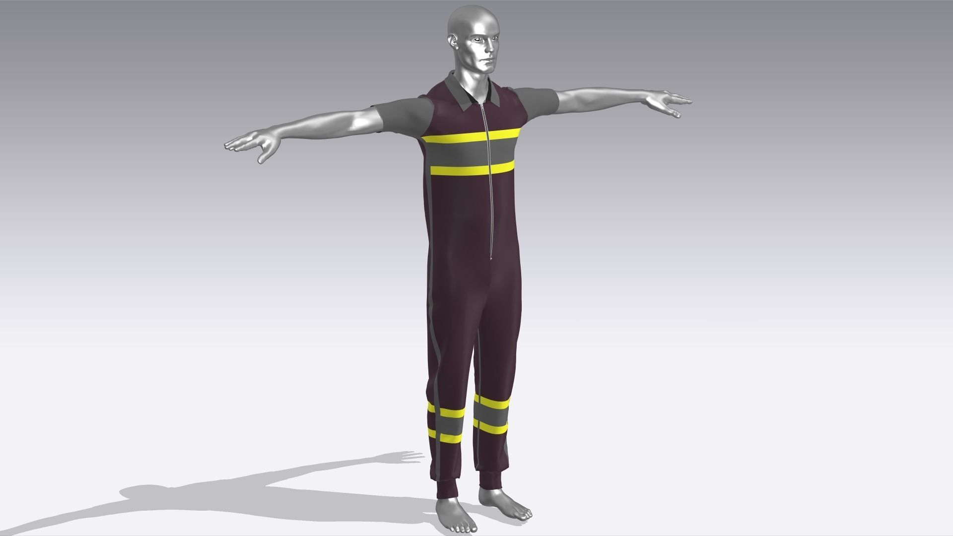 Workman Cloth Low-poly 3D model_2
