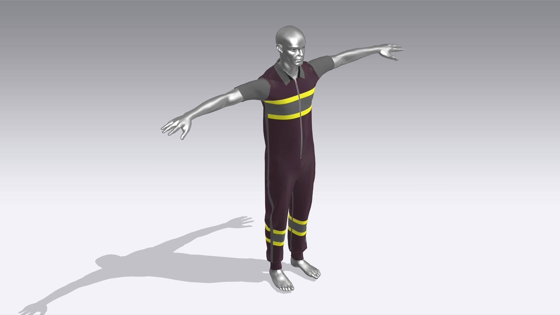 Workman Cloth Low-poly 3D model_4