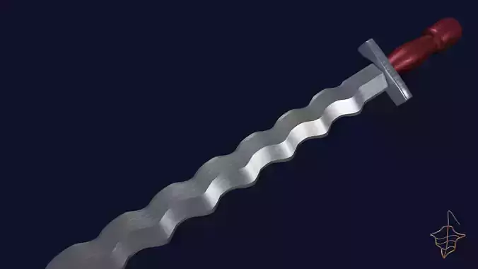 Flamberge sword with Xyphos handle