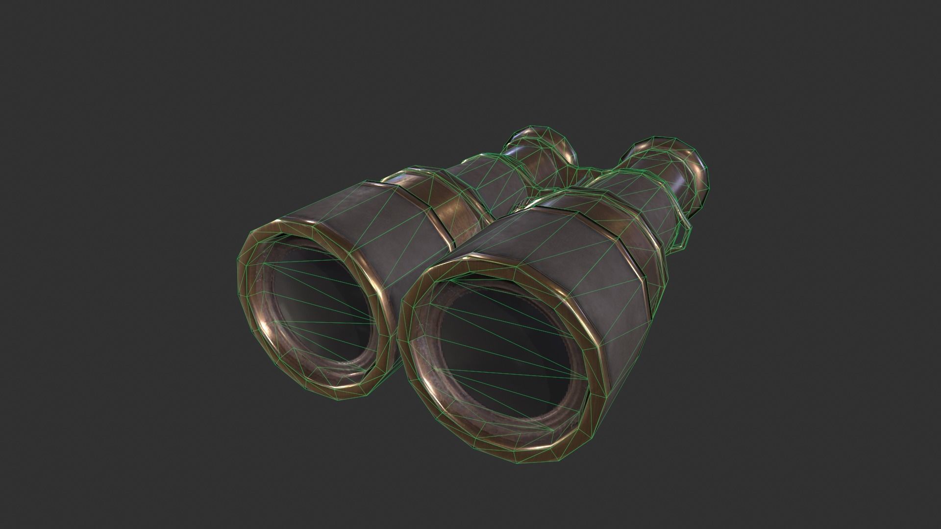 Vintage Binoculars Low-poly 3D model_8